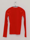 BASERANGE Hollow heart-shaped round neck slim long-sleeved T-shirt bottoming shirt TOHLS MY RED